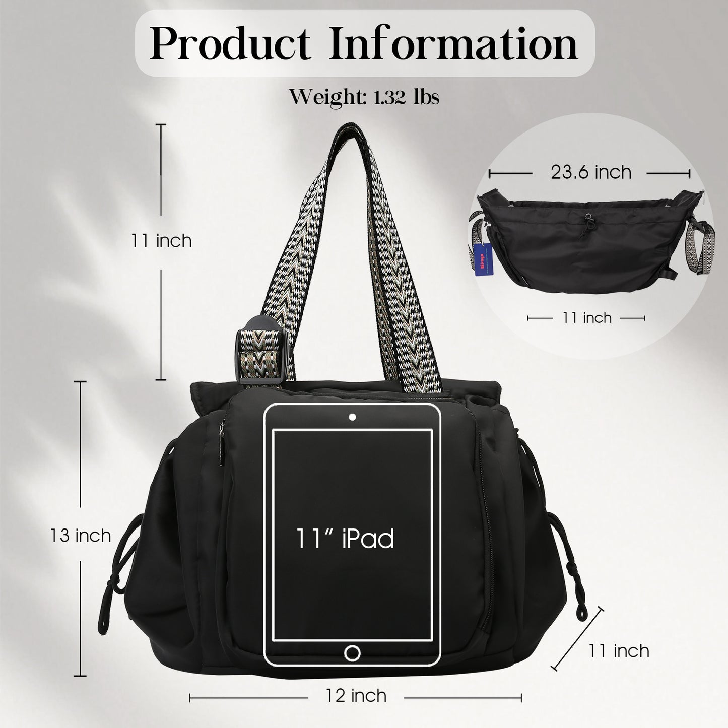 PackSmart™ Versatile Tote for Women (Patterned Handles Edition)