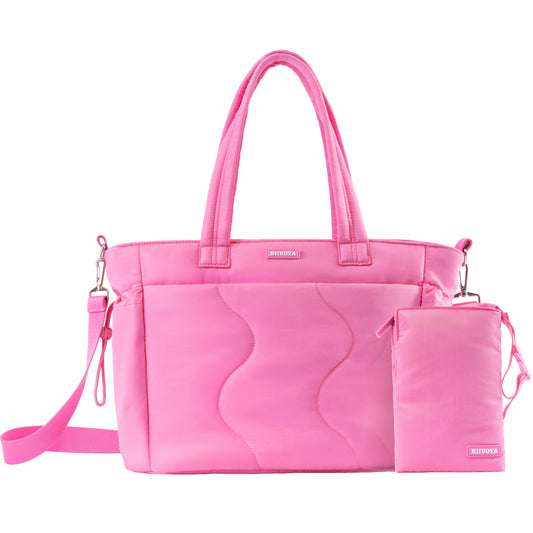 Ultra-Loft Laptop Puffy Tote for Women - Mauve Pink