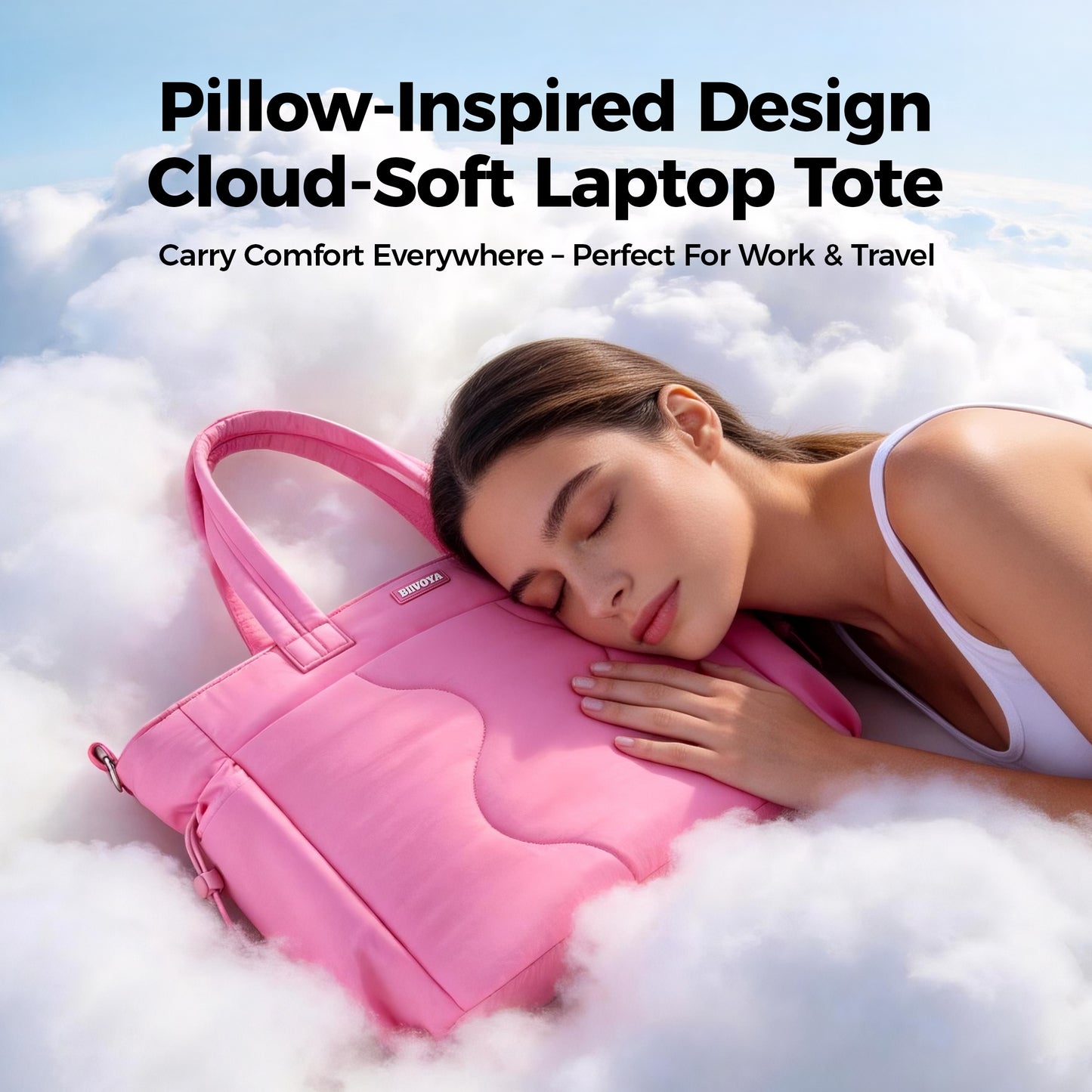 CloudLite™ Laptop Puffy Tote for Women - Mauve Pink
