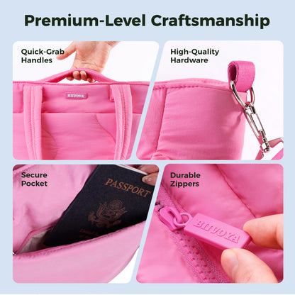 CloudLite™ Laptop Puffy Tote for Women - Mauve Pink