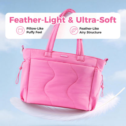CloudLite™ Laptop Puffy Tote for Women - Mauve Pink