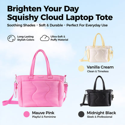 CloudLite™ Laptop Puffy Tote for Women - Mauve Pink