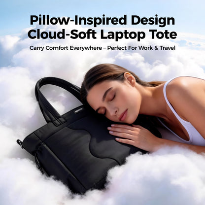 CloudLite™ Laptop Puffy Tote for Women - Midnight Black