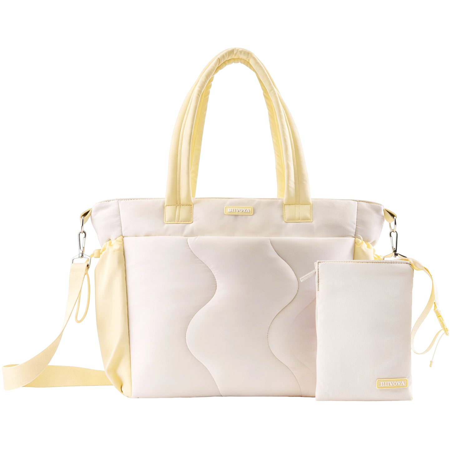 Ultra-Loft Laptop Puffy Tote for Women - Vanilla Cream