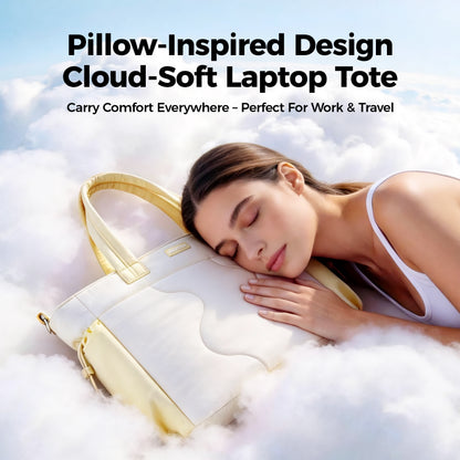 Ultra-Loft Laptop Puffy Tote for Women - Vanilla Cream